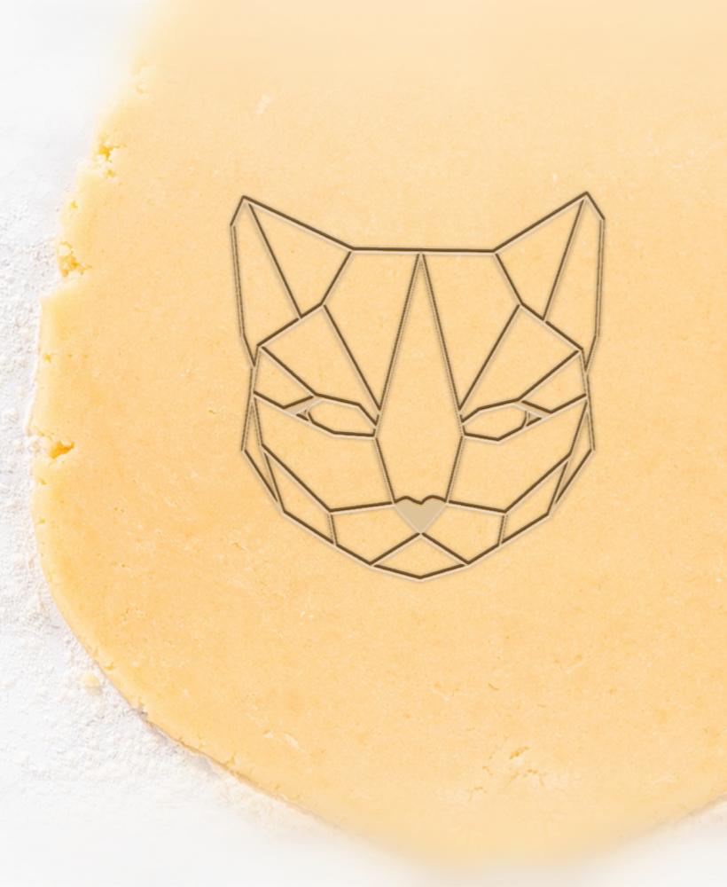 Geometric Cat Cookie Cutter, Biscuit Cutter 3d model