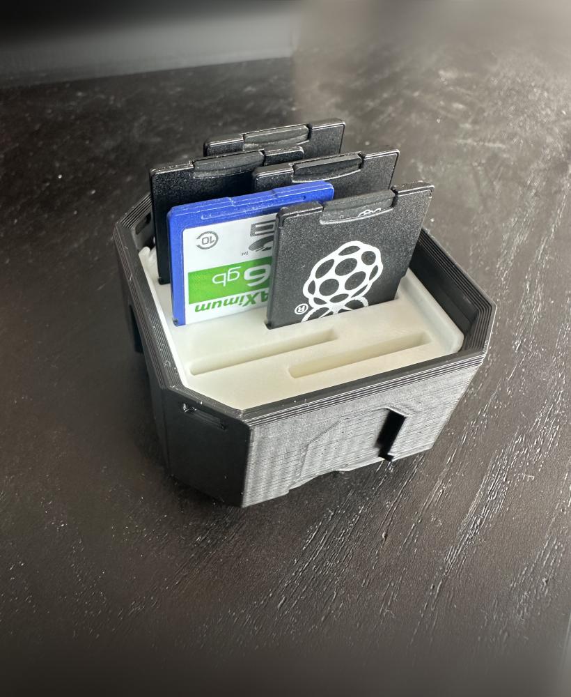 1x1x0.5 - Bin - Multibin Insert with SD Card holder 3d model