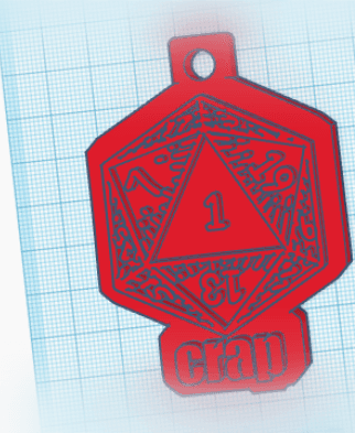 TTRPG DnD Set of 7 Pendants or Keychains 3d model