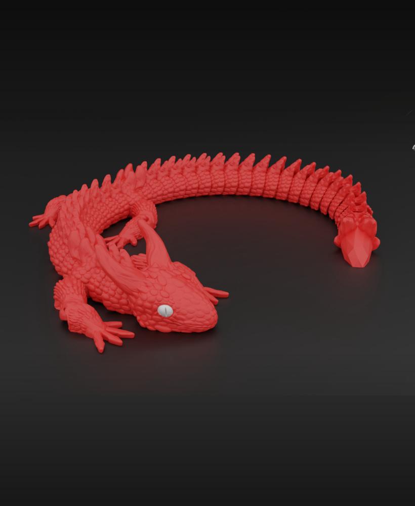 Diabolical Dragon Snake - Articluated - Print in Place - No Supports - Flexi 3d model