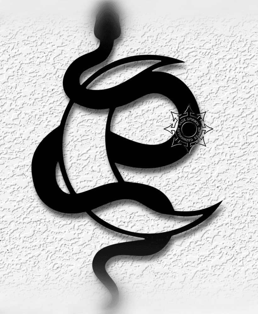 snake moon wall art serpent decor witchy decoration 3d model