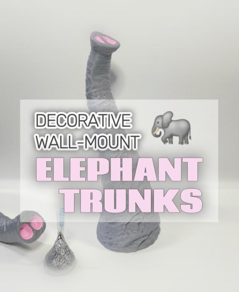 Pair of Decorative Hanging Elephant Trunks Pop-Out 3D Wall Art 3d model