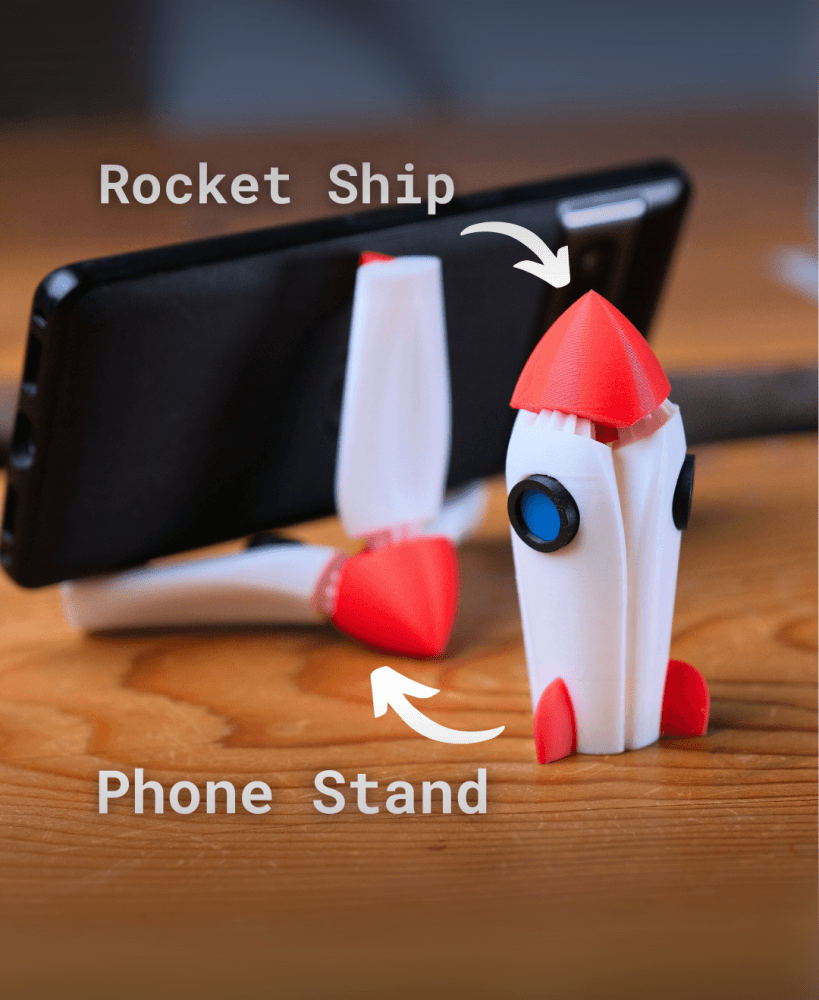 Rocket Ship Phone Stand 3d model