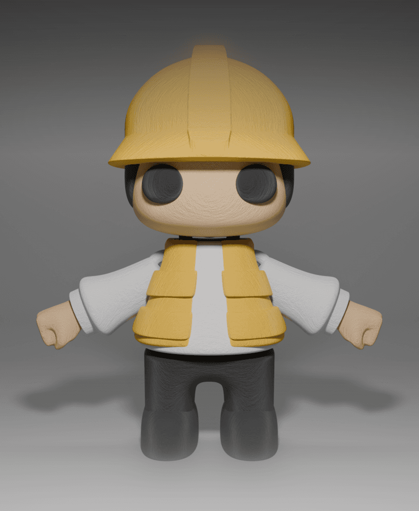 3D Printable Flexi Construction Worker 3d model