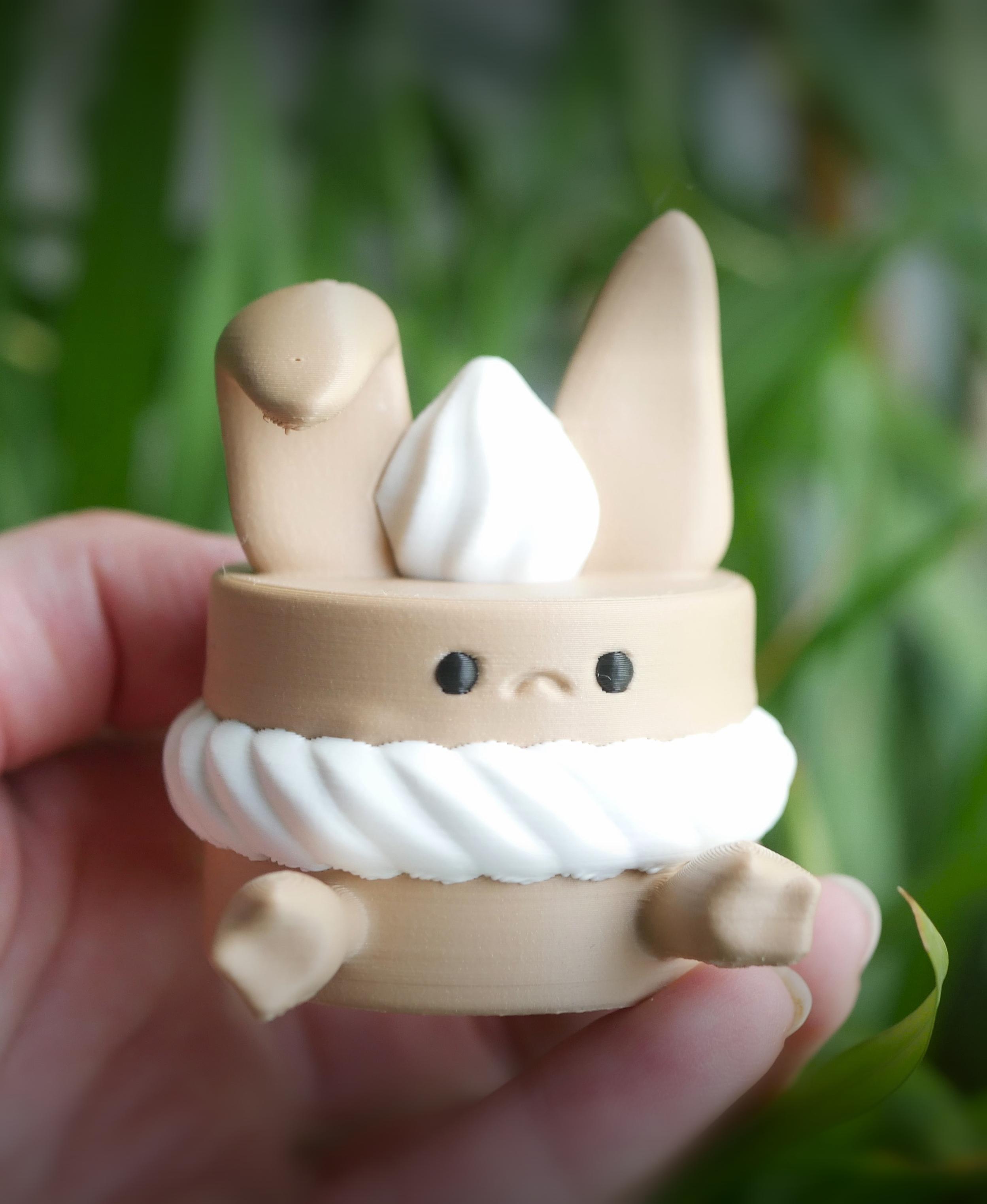 Cute Simple Cake Rabbit with Cream | Cream Bunny Cake 3d model