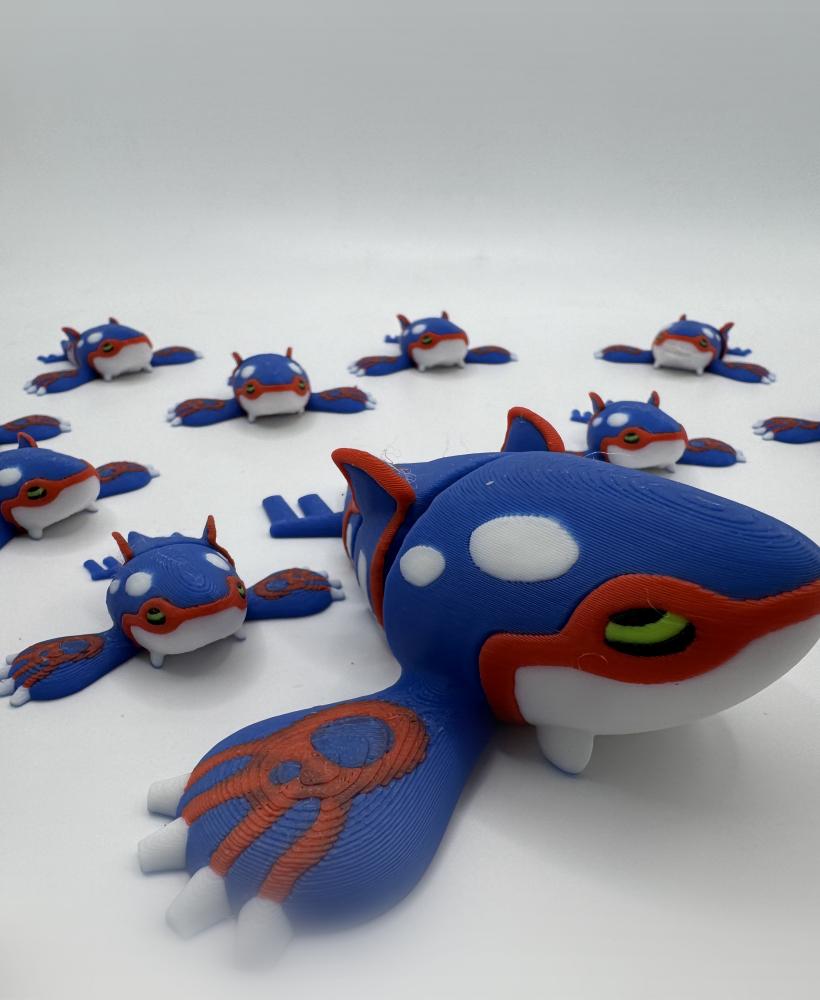 Articulated Kyogre Pokemon (No support, 3mf included) 3d model