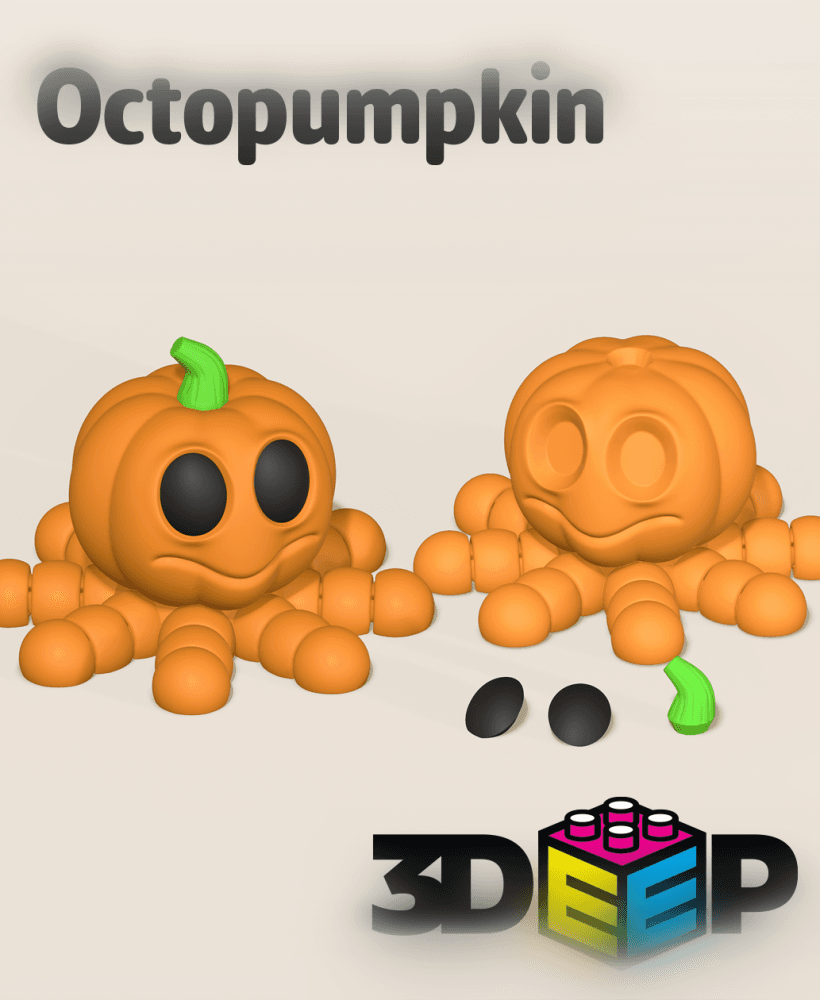 Octopumpkin - Print in place - No supports 3d model