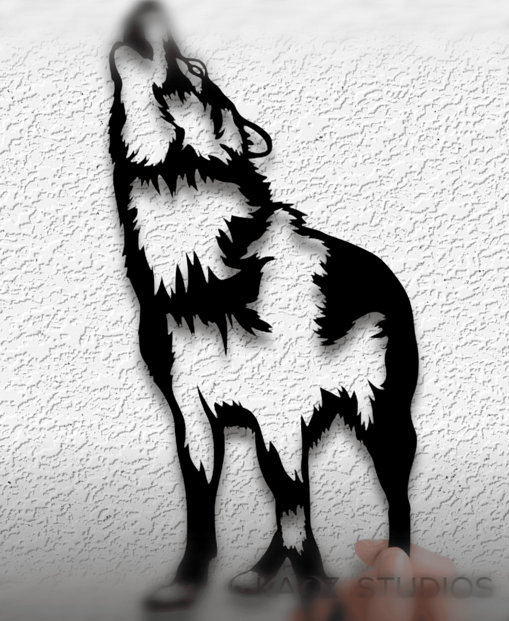 Howling Wolf wall art Mountain Animal wall decor 3d model