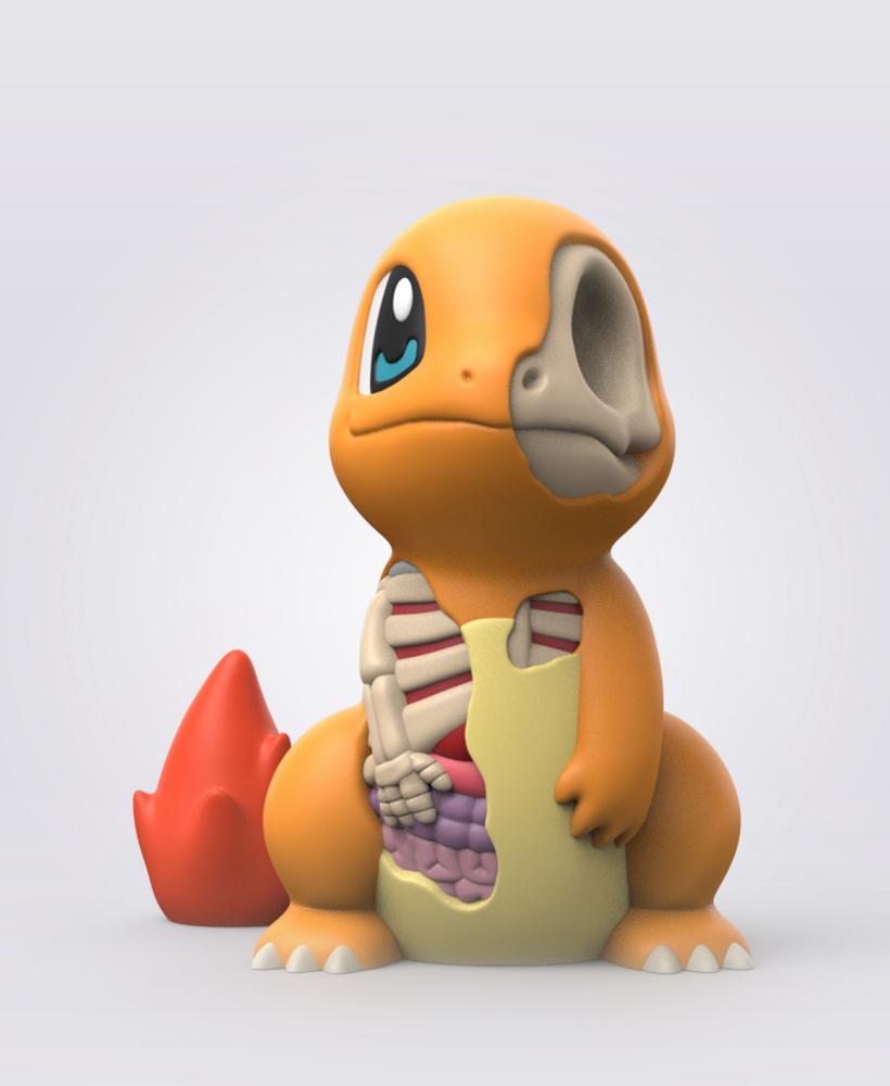 Halloween Charmander (Easy Print No Supports) 3d model