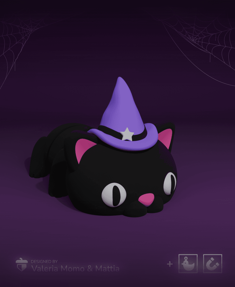 Halloween Cute Flexi Cat 🎃✨ 3d model