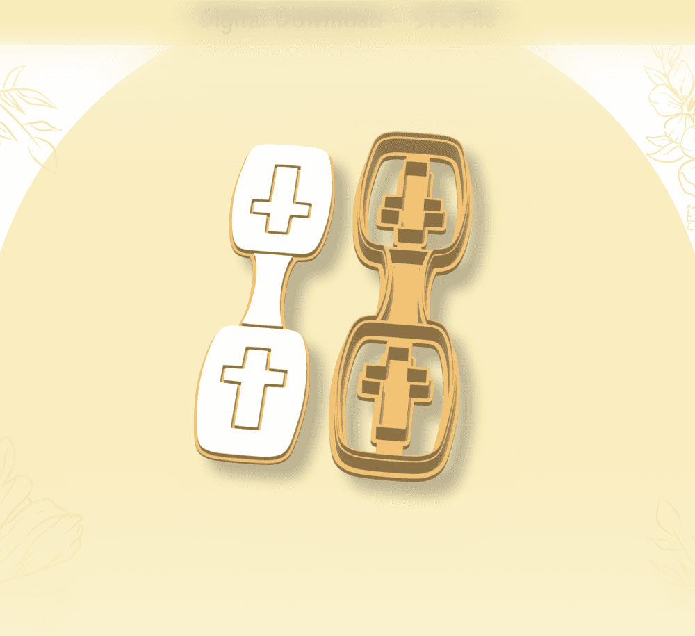 Cross Keychain Clay Cutter for Polymer Clay | Digital STL File | Clay Tools 3d model