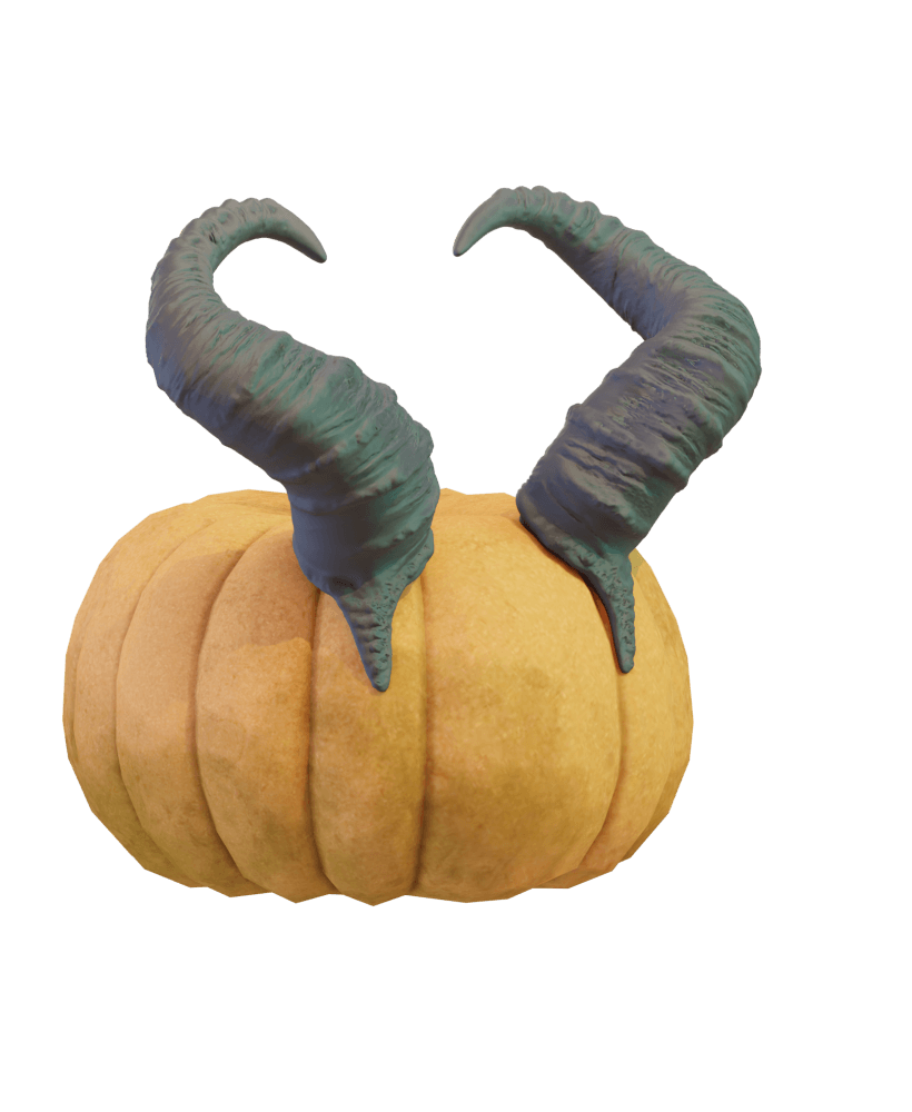 Mr Pumpkin Head Horns 1 3d model