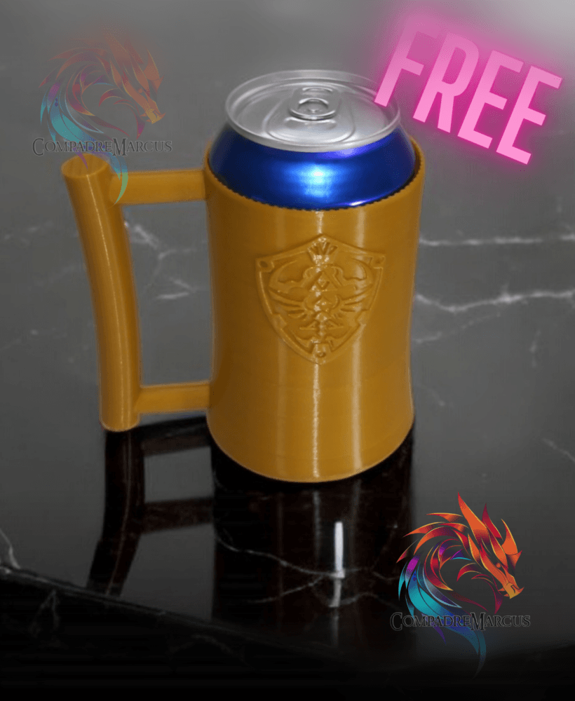 Hylian shield style soda can jug / Easy print 3d model