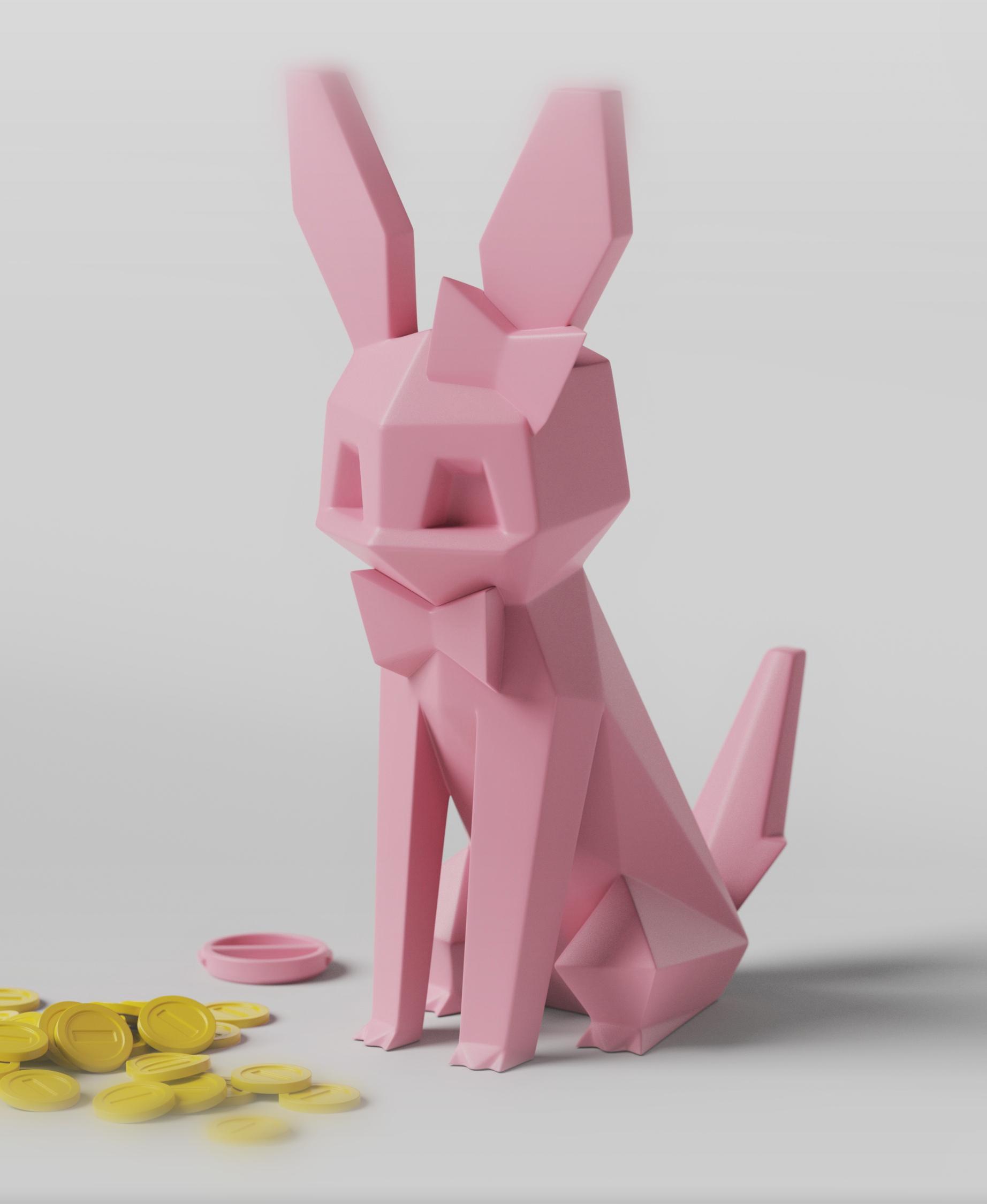 Low-poly Sylveon - Piggy Bank 3d model