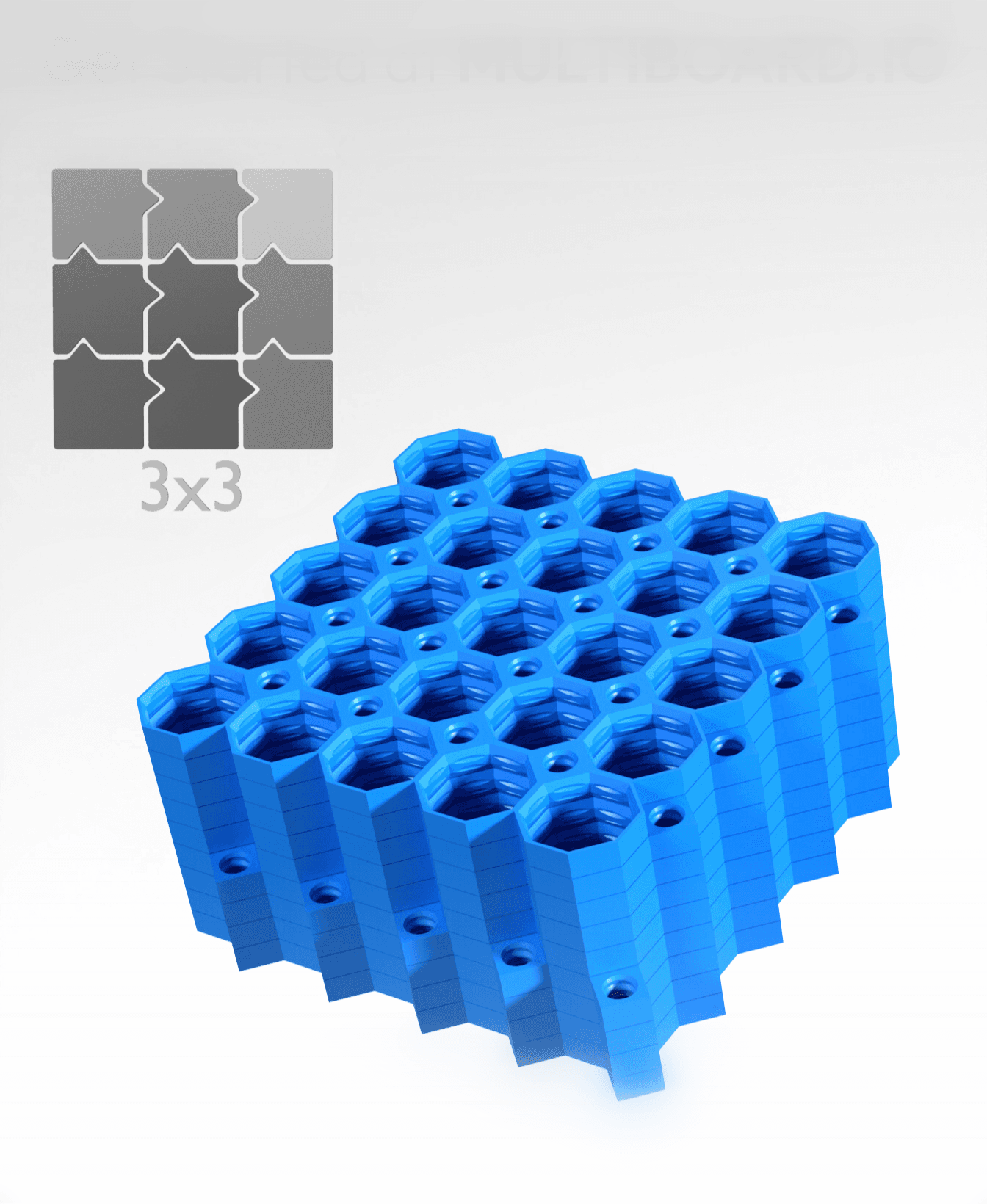5x5 Tiles - 3x3 Board - Ironing Stack 3d model