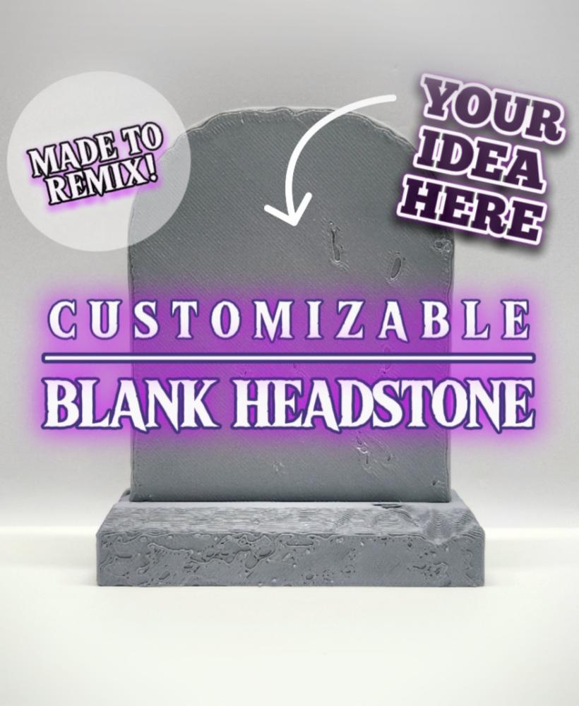 [REMIXABLE] Blank Headstone Stand-Up Tabletop Decoration :: HALLOWEEN 2024 3d model