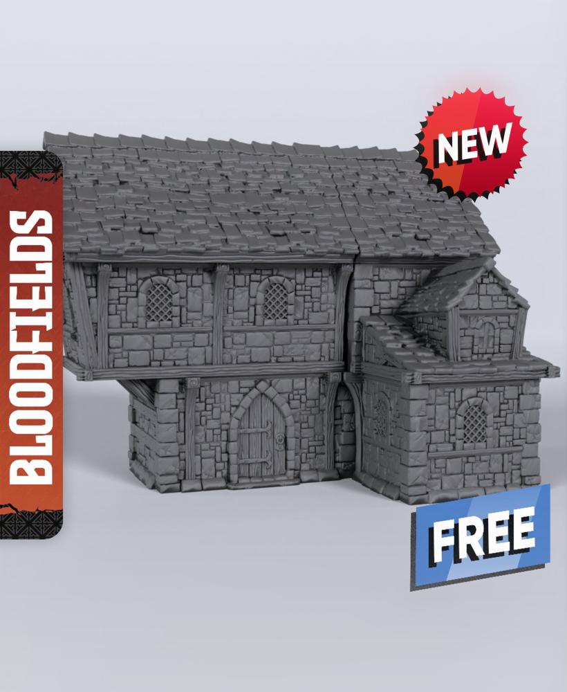 Large Building - With Free Dragon Warhammer - 5e DnD Inspired for RPG and Wargamers 3d model