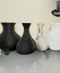 Spiral Vase Set - 4 Designs 3d model