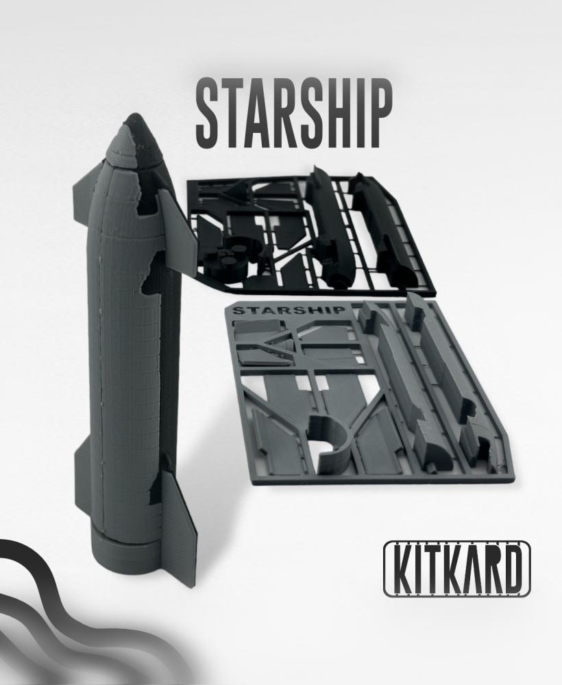 Starship rocket Kit card 3d model