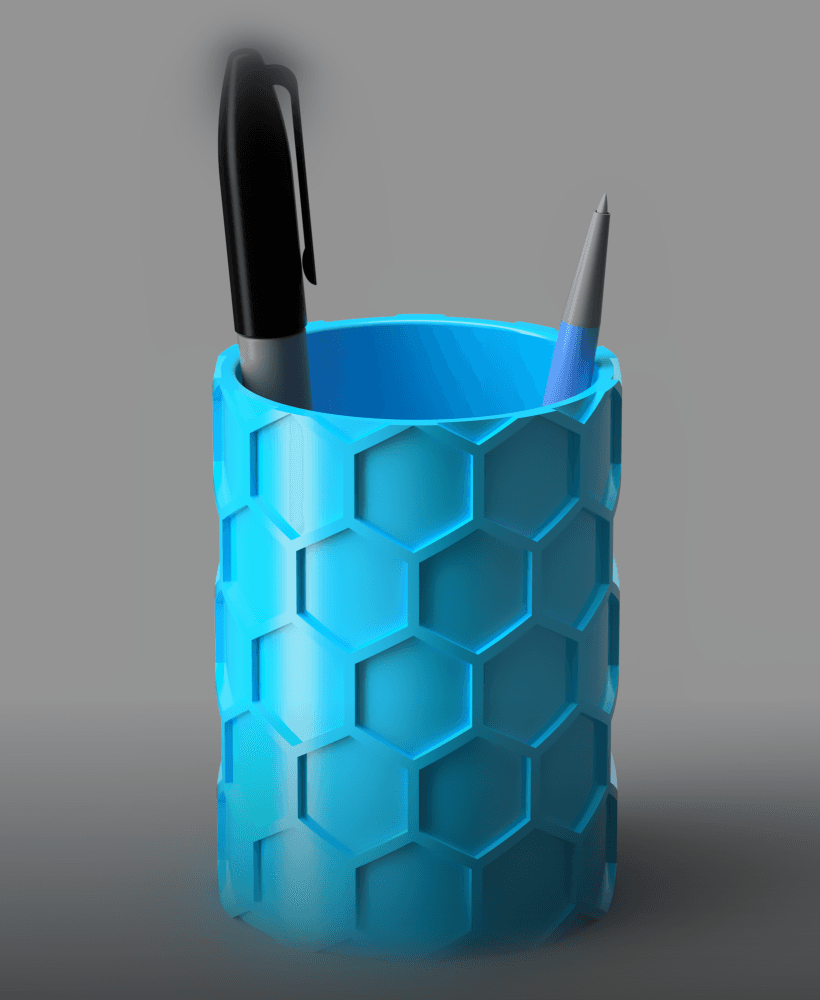 Hexagon Pen Cup 3d model