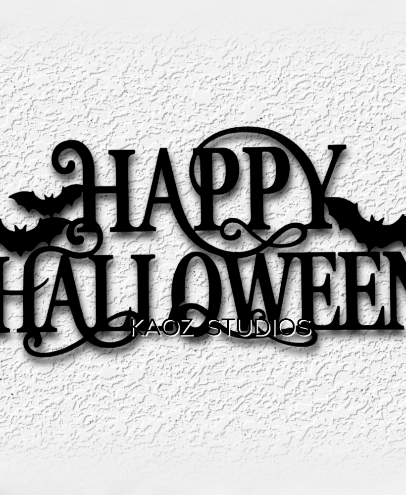 Happy Halloween Wall Decor Sign 3d model