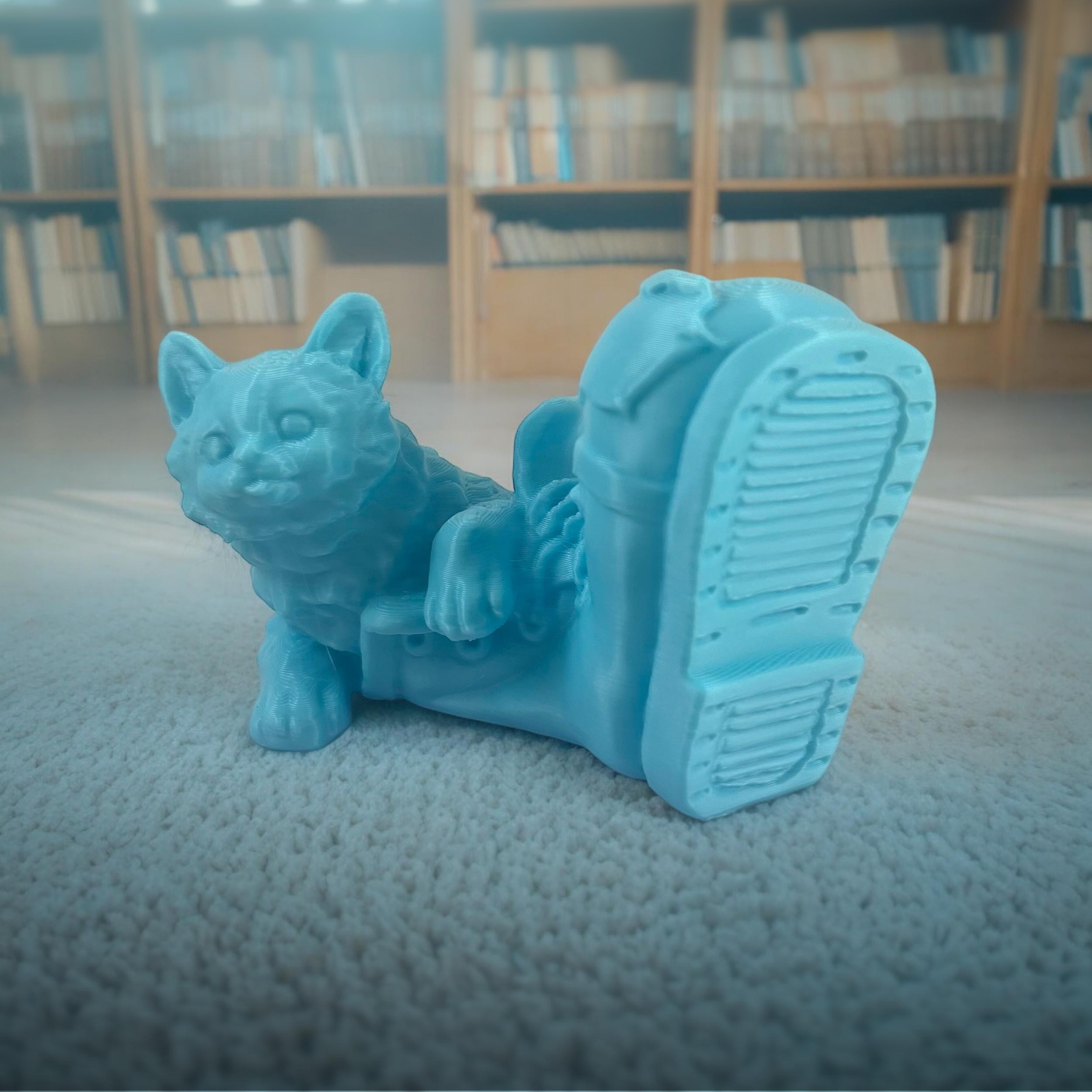 cat on big boot final  .stl 3d model