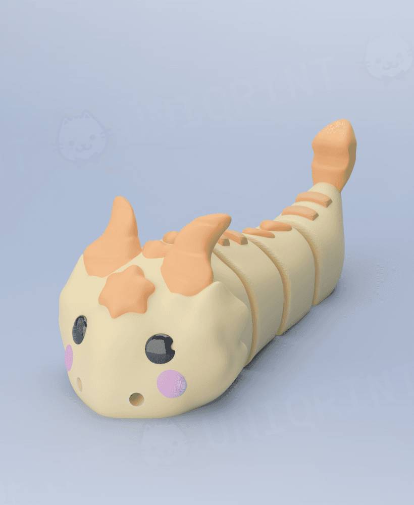 Flexi Yellow Dragon Keychain 3d model