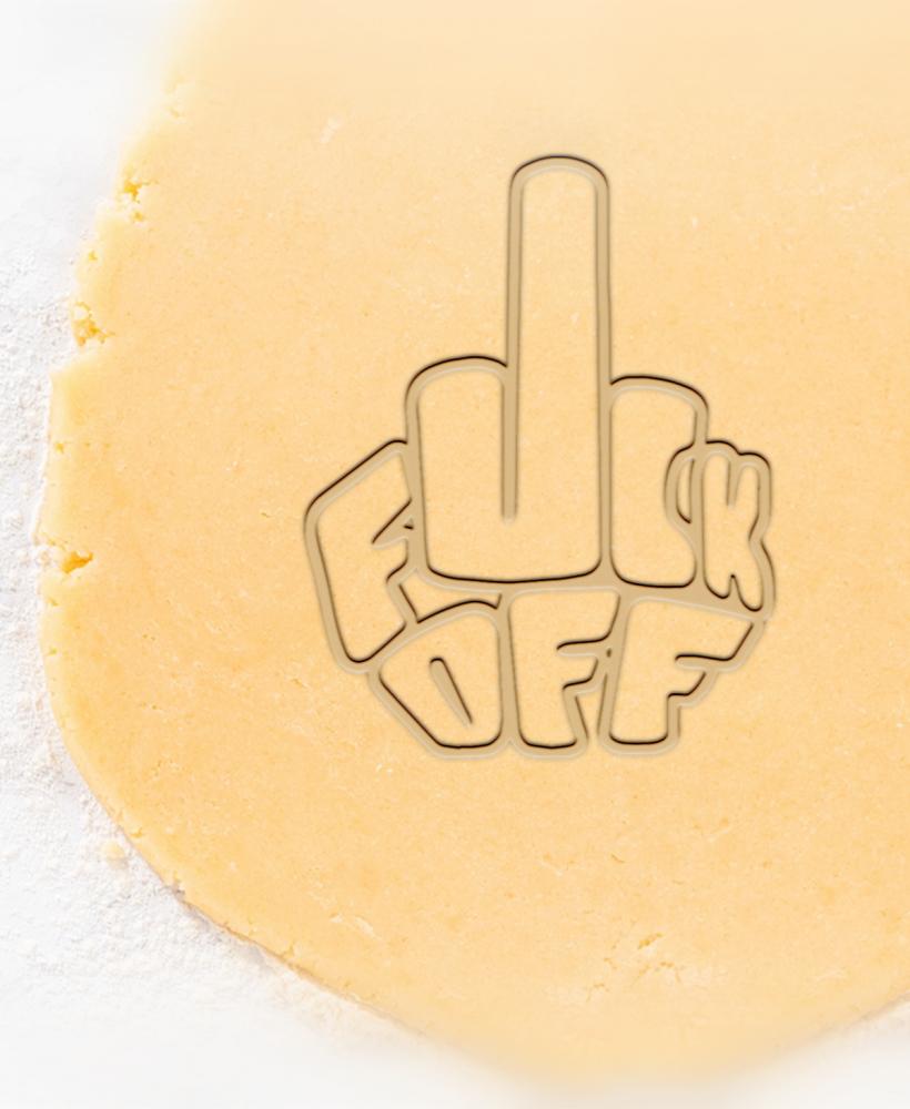 F Off Cookie Cutter, Biscuit Cutter 3d model