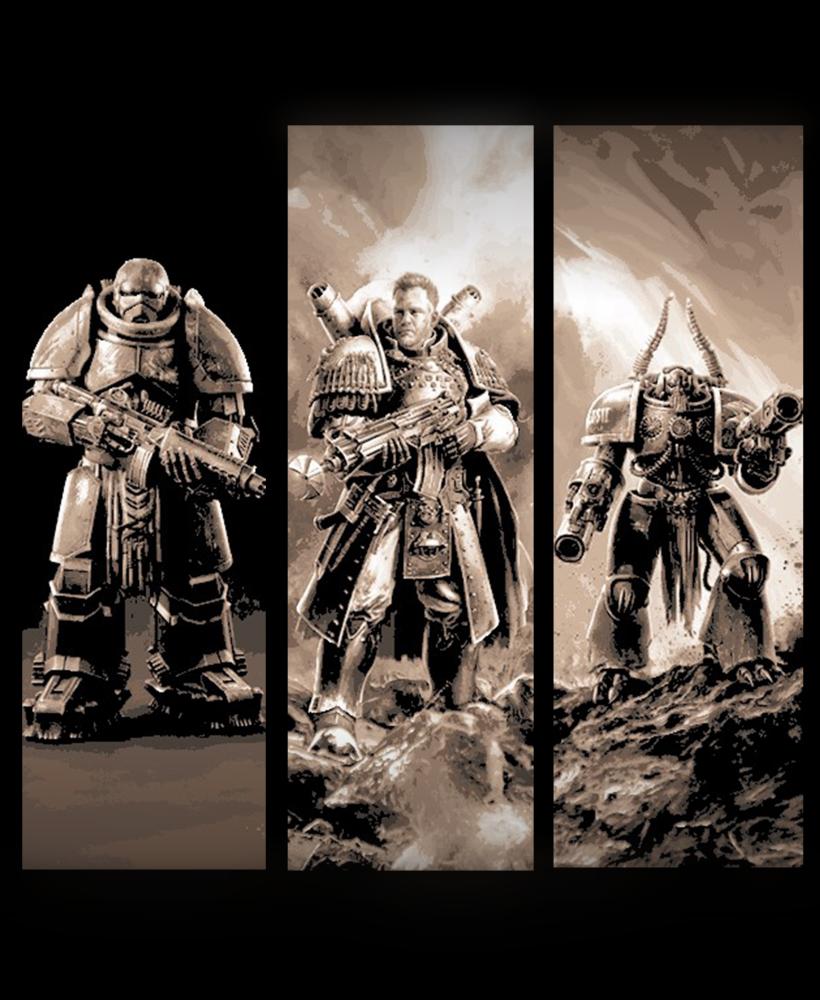 Battle tested Space Marines from Warhammer 40000 - FanArt Set of Bookmarks 3d model