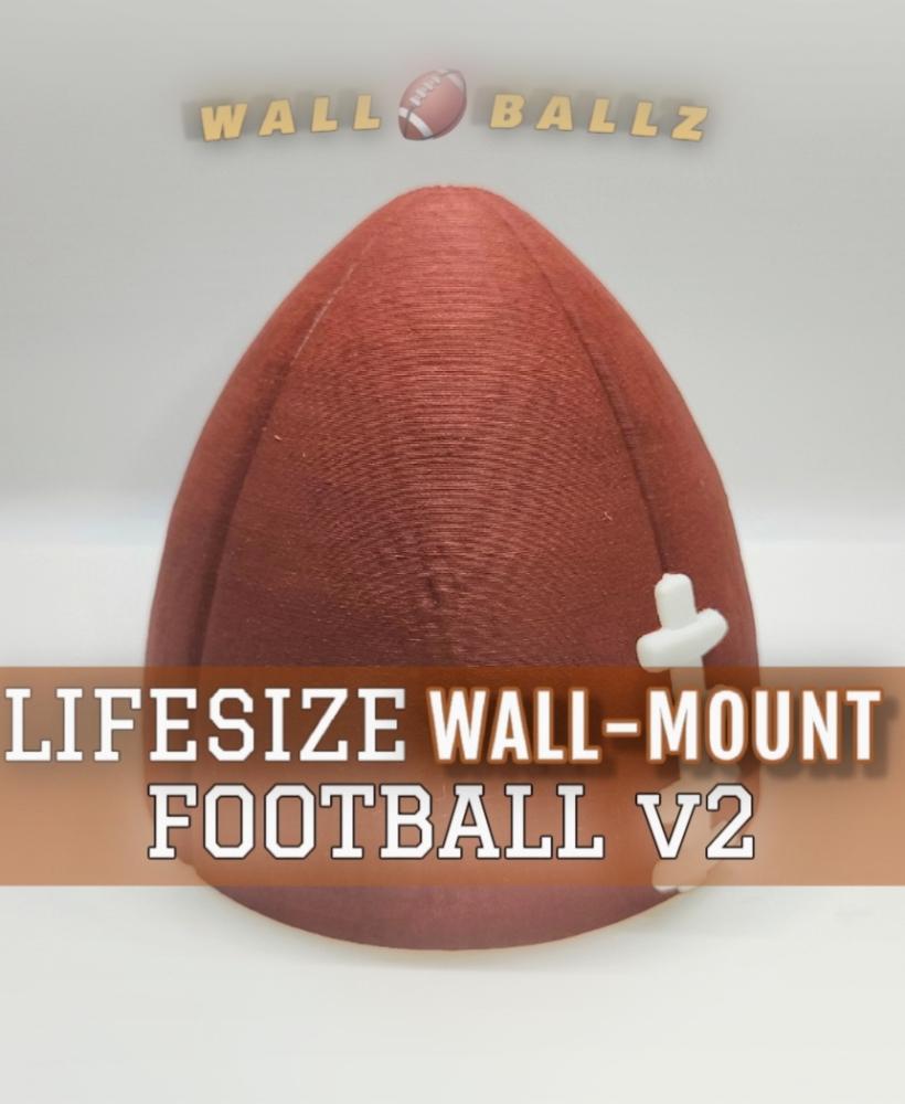 Lifesize Decorative American Football Half v2 :: 'Wall Ballz' Hanging Pop-Out 3D Art Collection 3d model