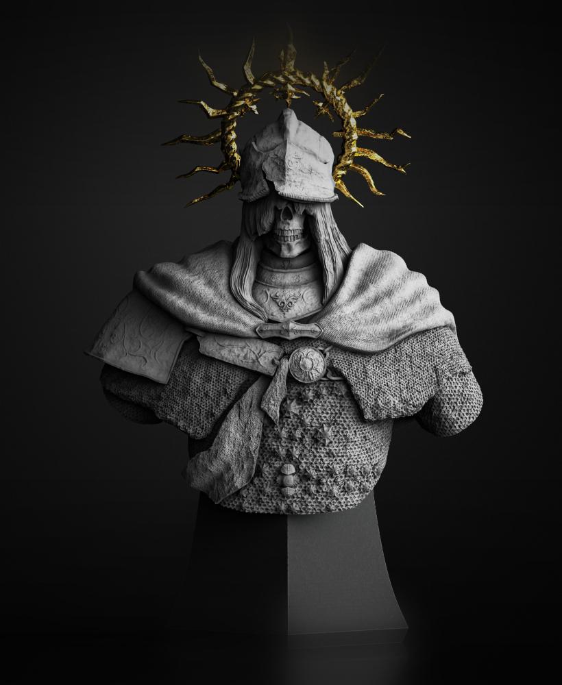 Death Knight bust (Pre-Supported) 3d model