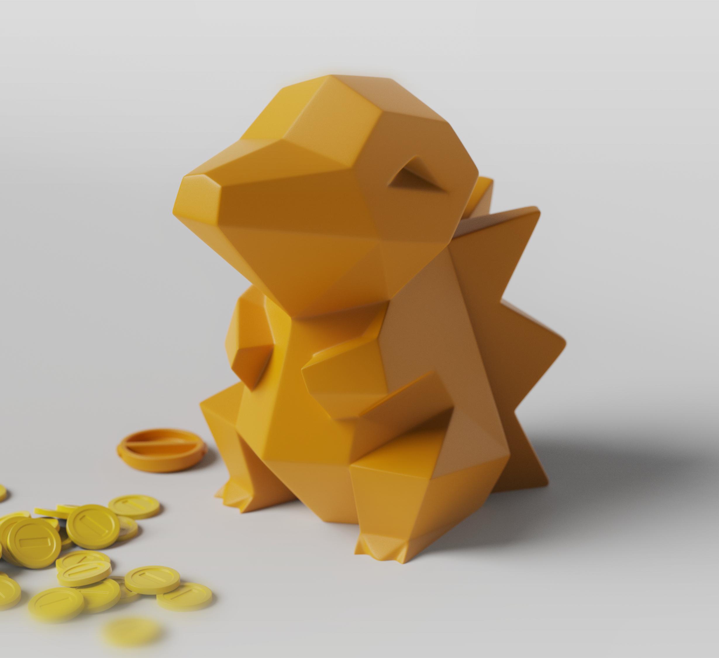 Low-poly Cyndaquil - Piggy Bank 3d model