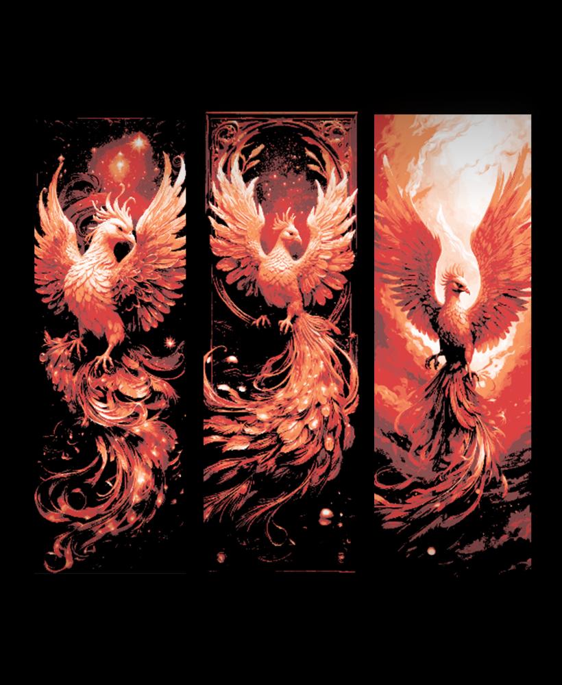 The Rising Phoenix of Fire - Set of 3 Bookmarks 3d model