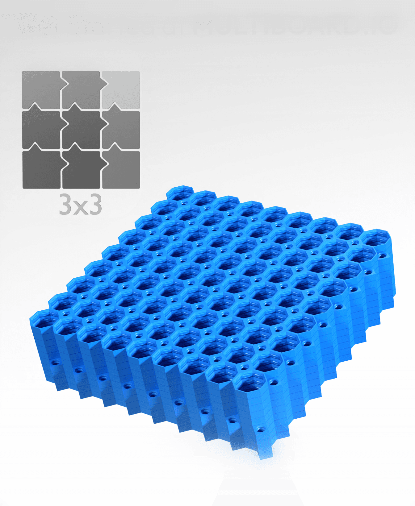 9x9 Tiles - 3x3 Board - Ironing Stack 3d model