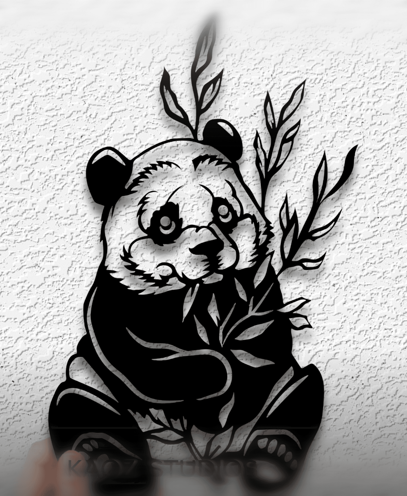 panda in bamboo wall art panda bear wall decor wildlife decoration 3d model