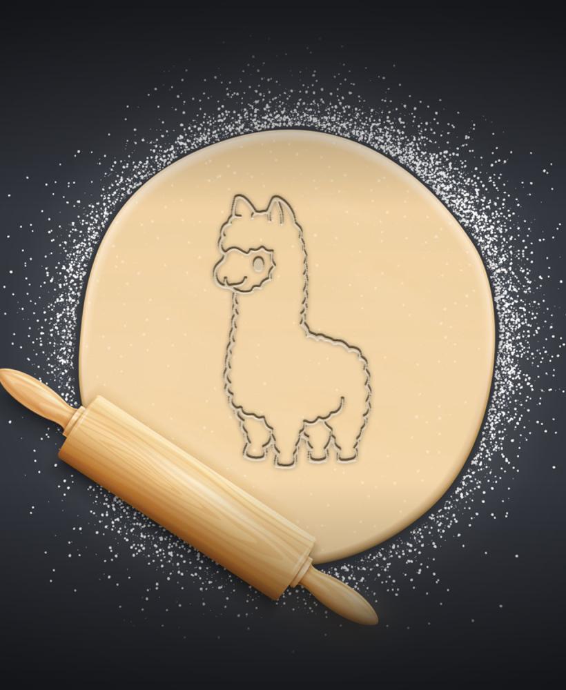 Llama Cookie Cutter, Biscuit Cutter 3d model