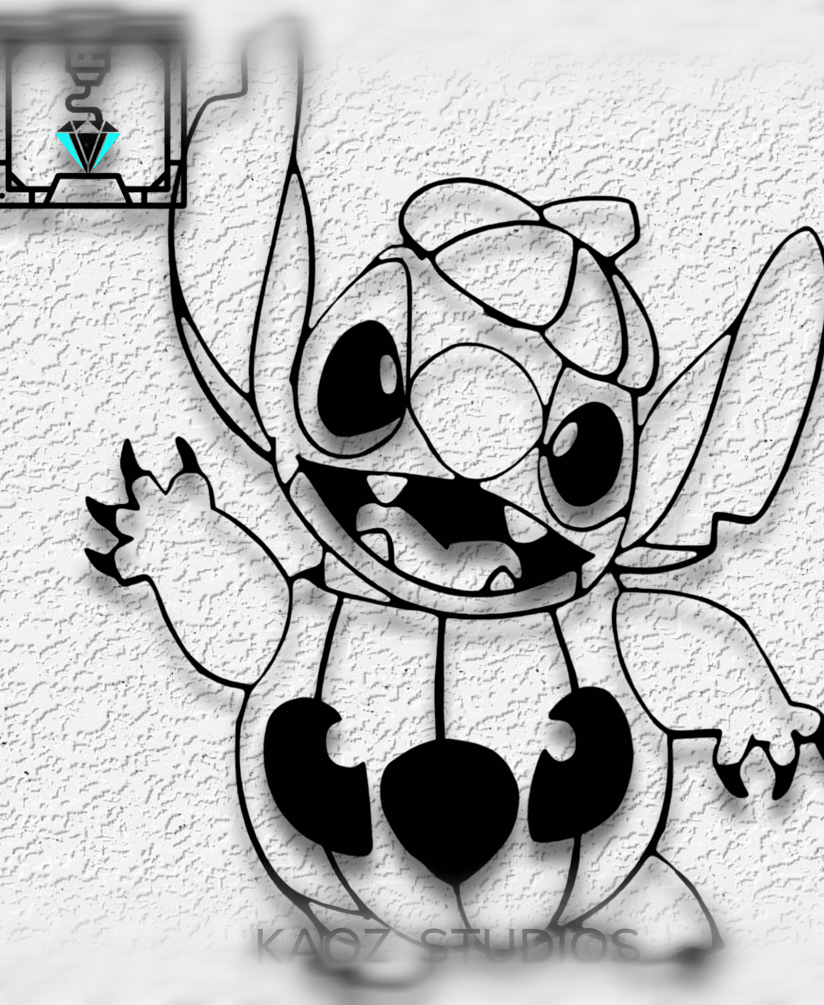 stitch wall art lilo and stick wall decor halloween decoration 3d model