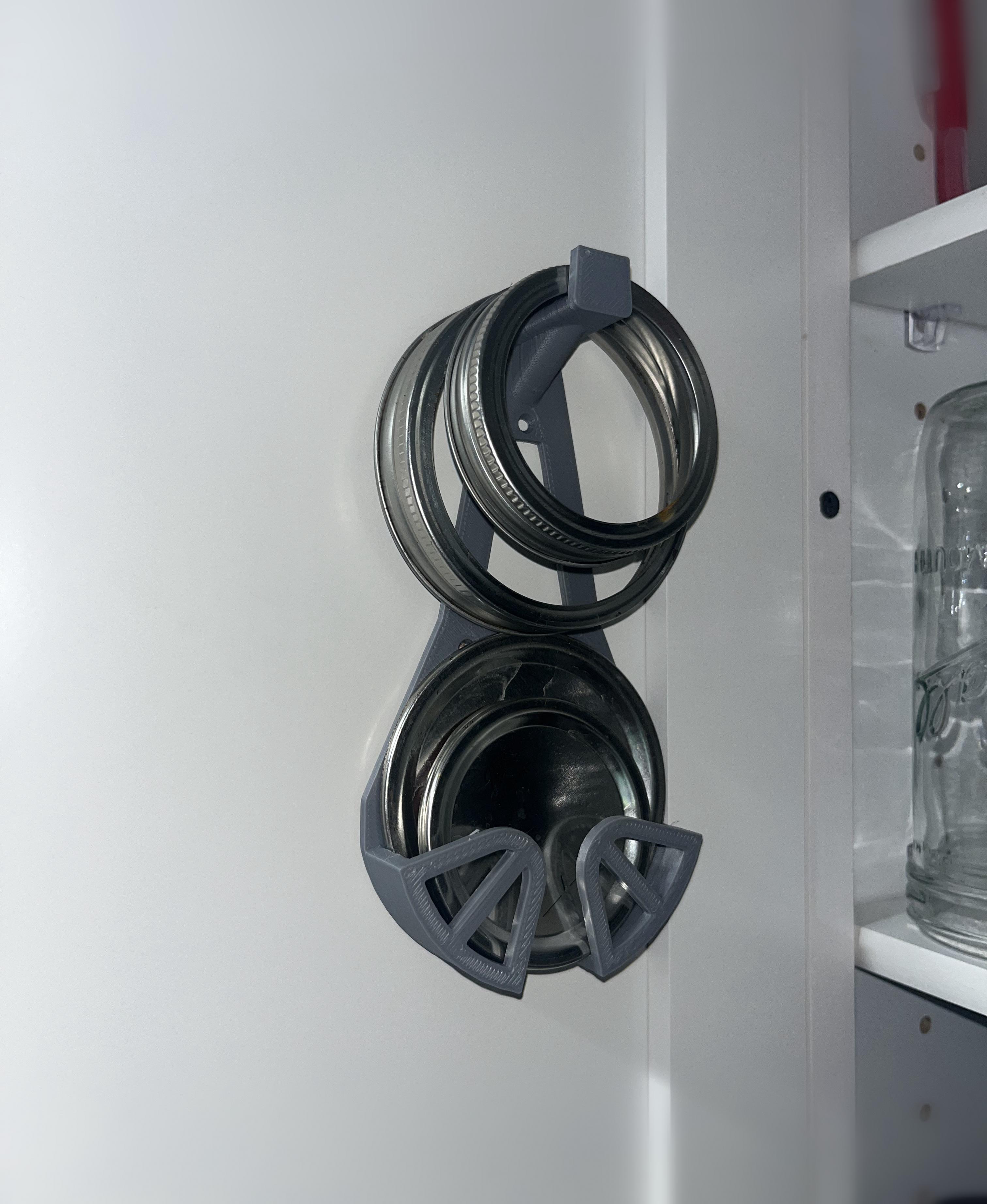 Mason Jar Lids Holder - Cabinet Mount 3d model