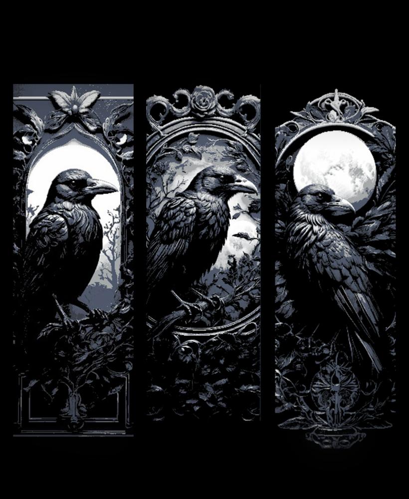 Crow and the Midnight Moon - Set of 3 Bookmarks - Updated Files  3d model