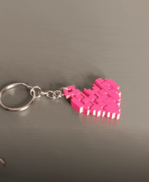 Articulated Pixel Heart Keychain #throwback 3d model