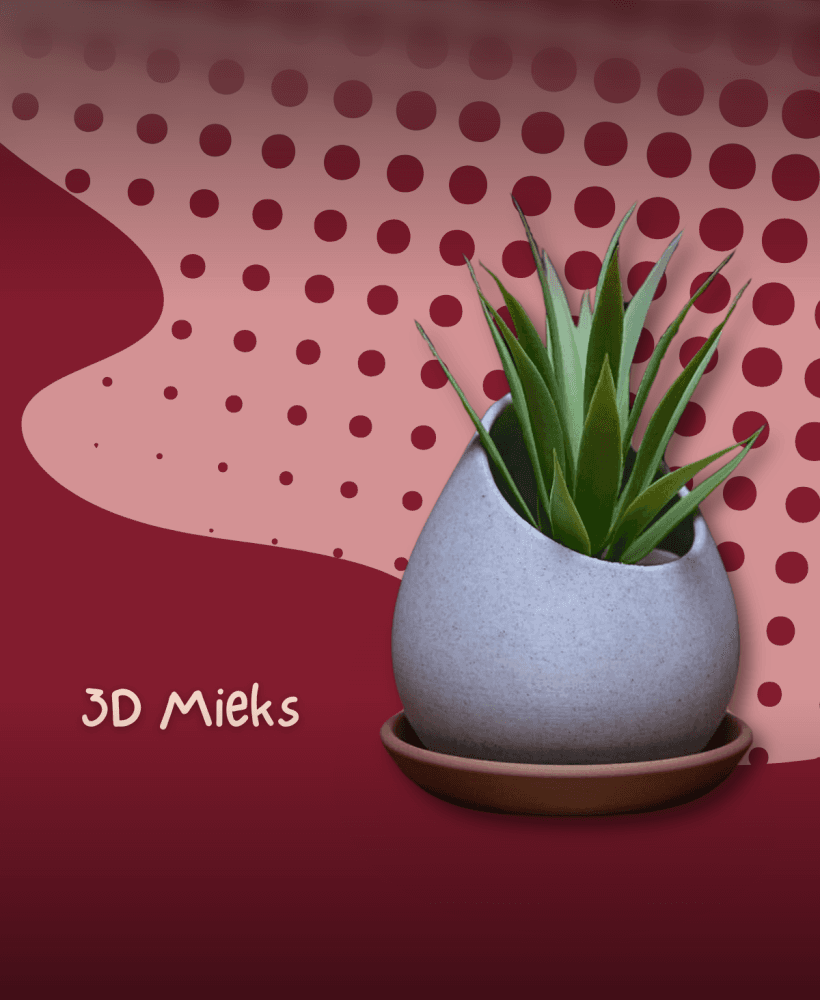 Raindrop Planter w/ Drip Tray 3d model