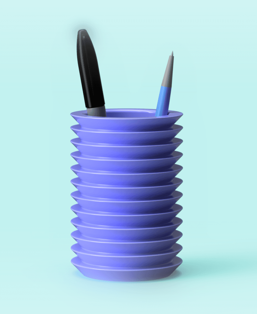 Beveled Pen Cup 3d model