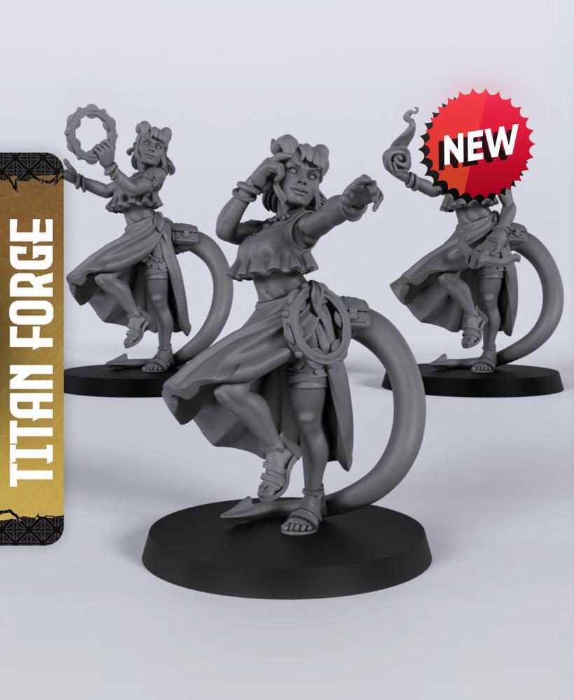 Tiefling Female Bard - With Free Dragon Warhammer - 5e DnD Inspired for RPG and Wargamers 3d model