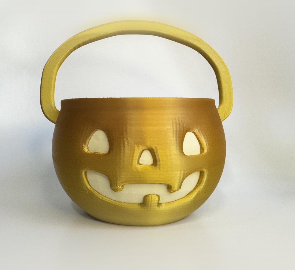 Teal Cat Creative Jack-O-Lantern Bucket.stl 3d model