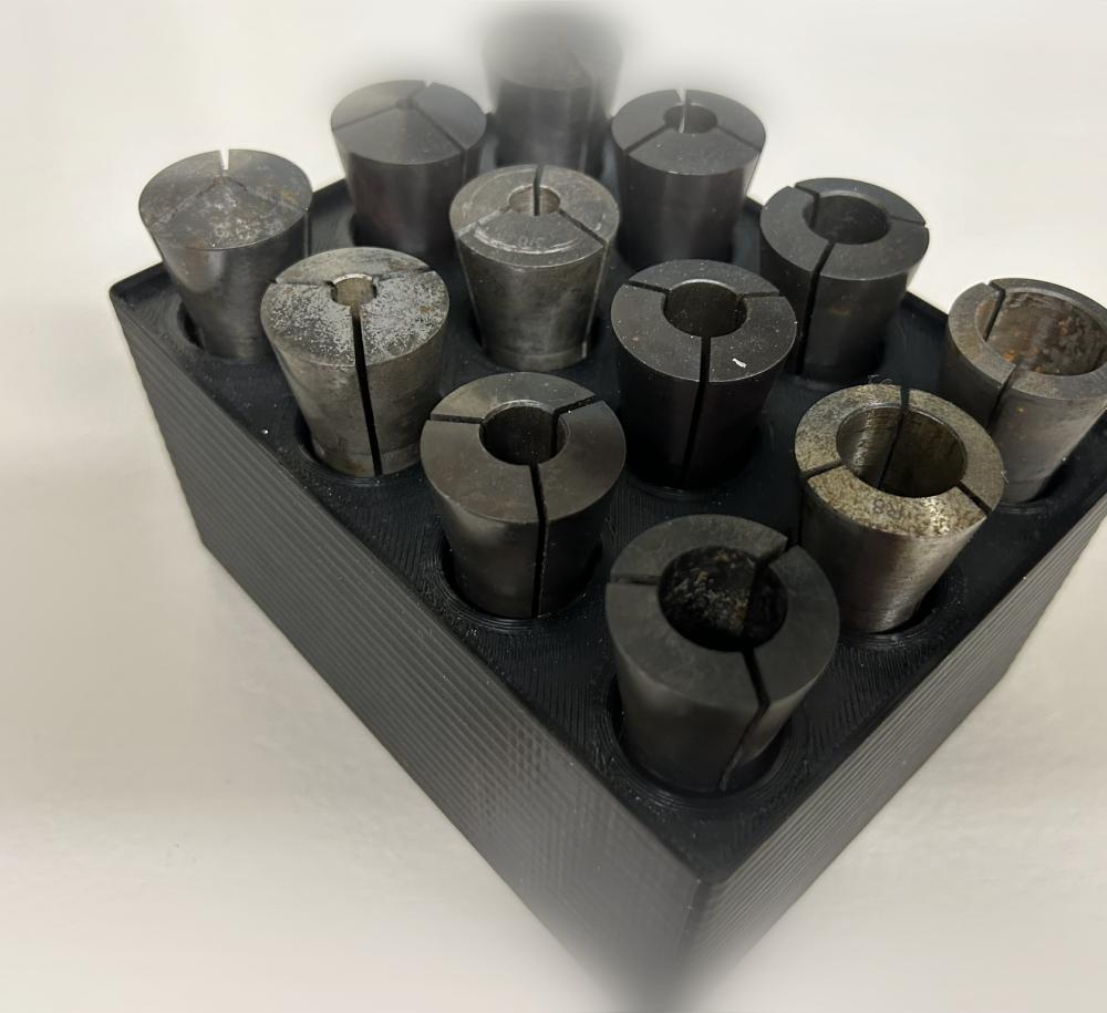 Gridfinity R-8 Collet Holder 3d model