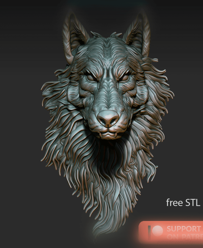 ElderWolfBUST.stl 3d model