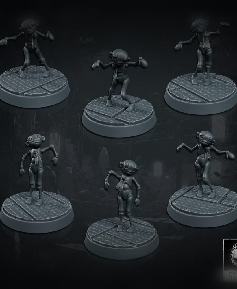 6x Puppets (25mm Bases) 3d model