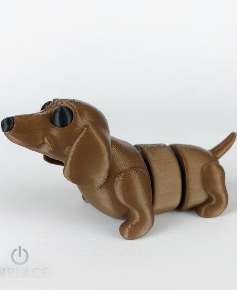 Cute Dachshund Articulated (dark eyes version) 3d model