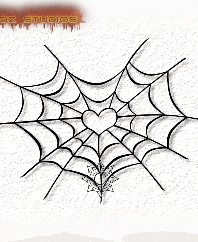 spiderweb heart wall art gothic halloween decor 3d model