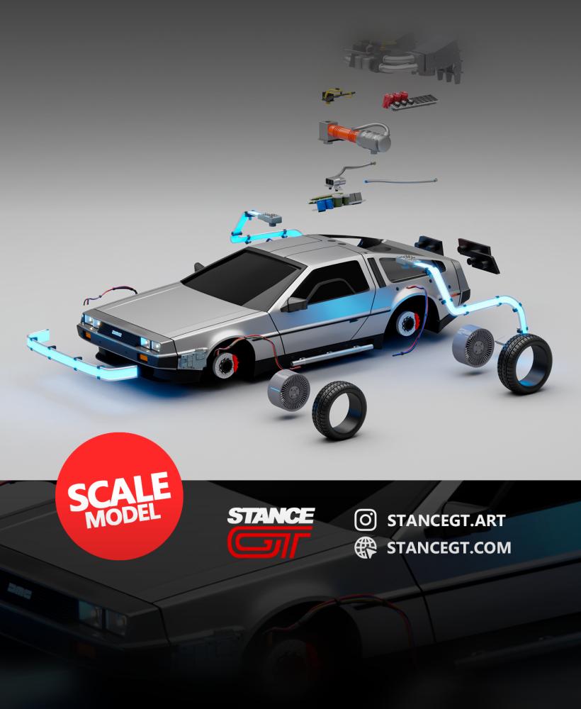 DMC Delorean Future | SCALED 1/43 | Model kit car 3d model